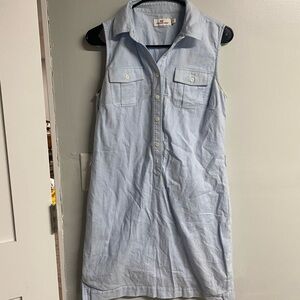Sleeveless Light Blue Denim Dress